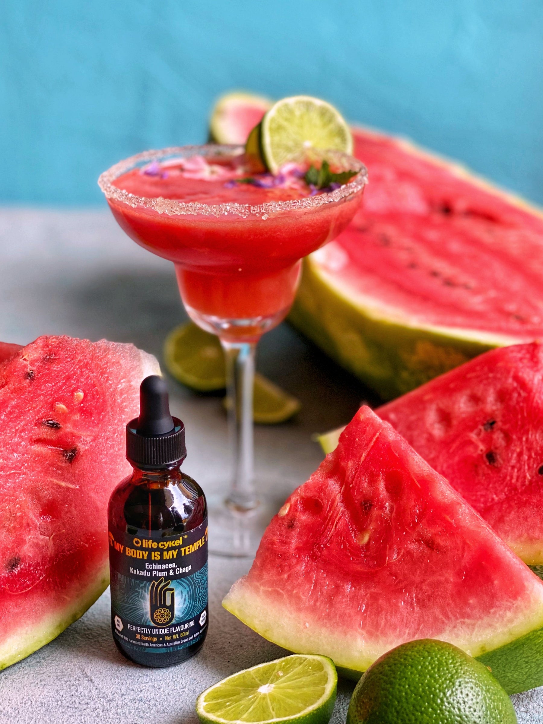 Watermelon and mint mocktail